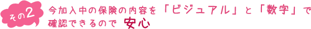 （その２）今加入中の保険の内容を「ビジュアル」と「数字」で確認できるので安心